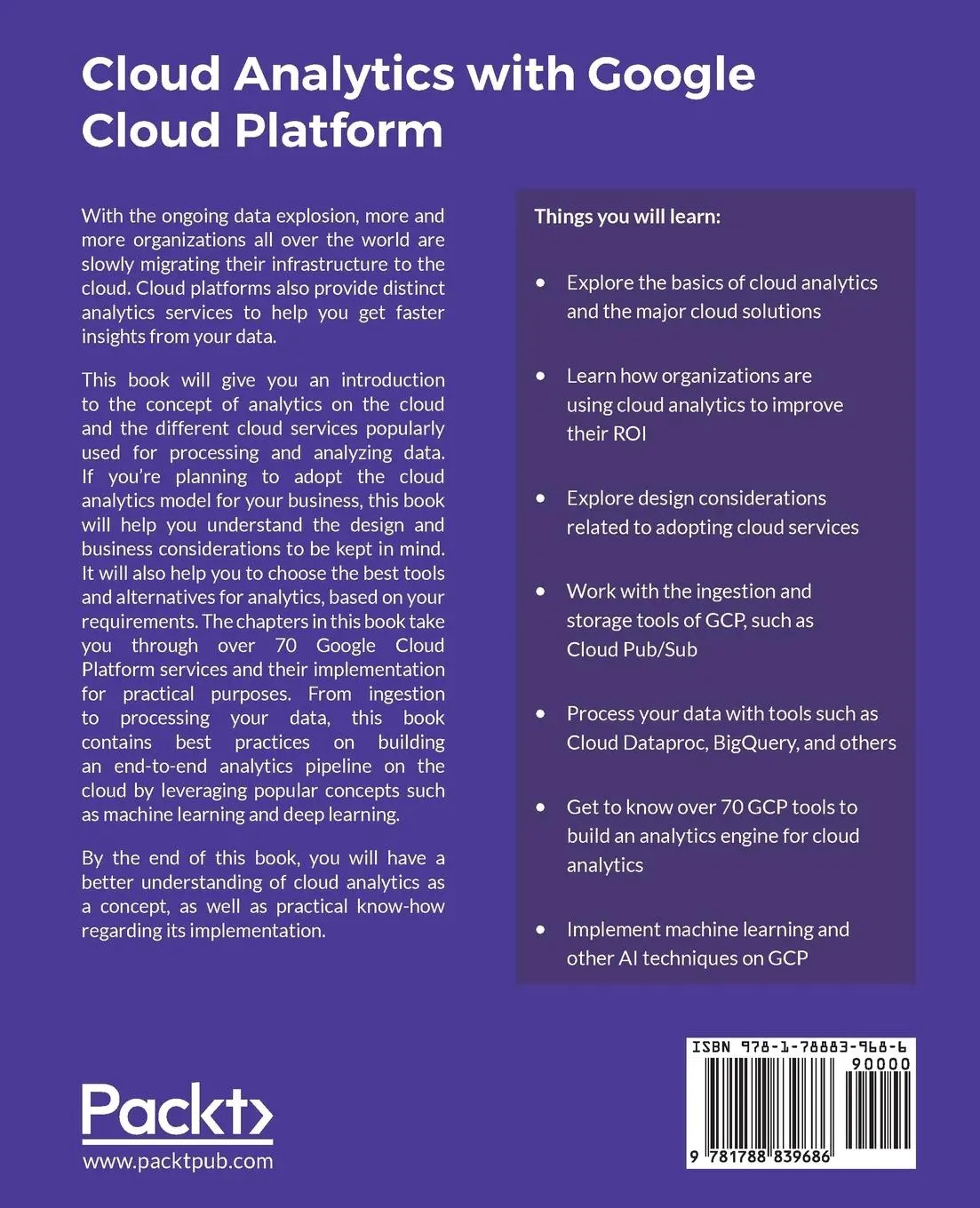 Rückseite: 9781788839686 | Cloud Analytics with Google Cloud Platform | Sanket Thodge | Buch