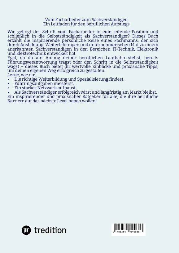 Rückseite: 9783384549686 | Vom Facharbeiter zum Sachverständigen | Michael Kraftberger | Buch