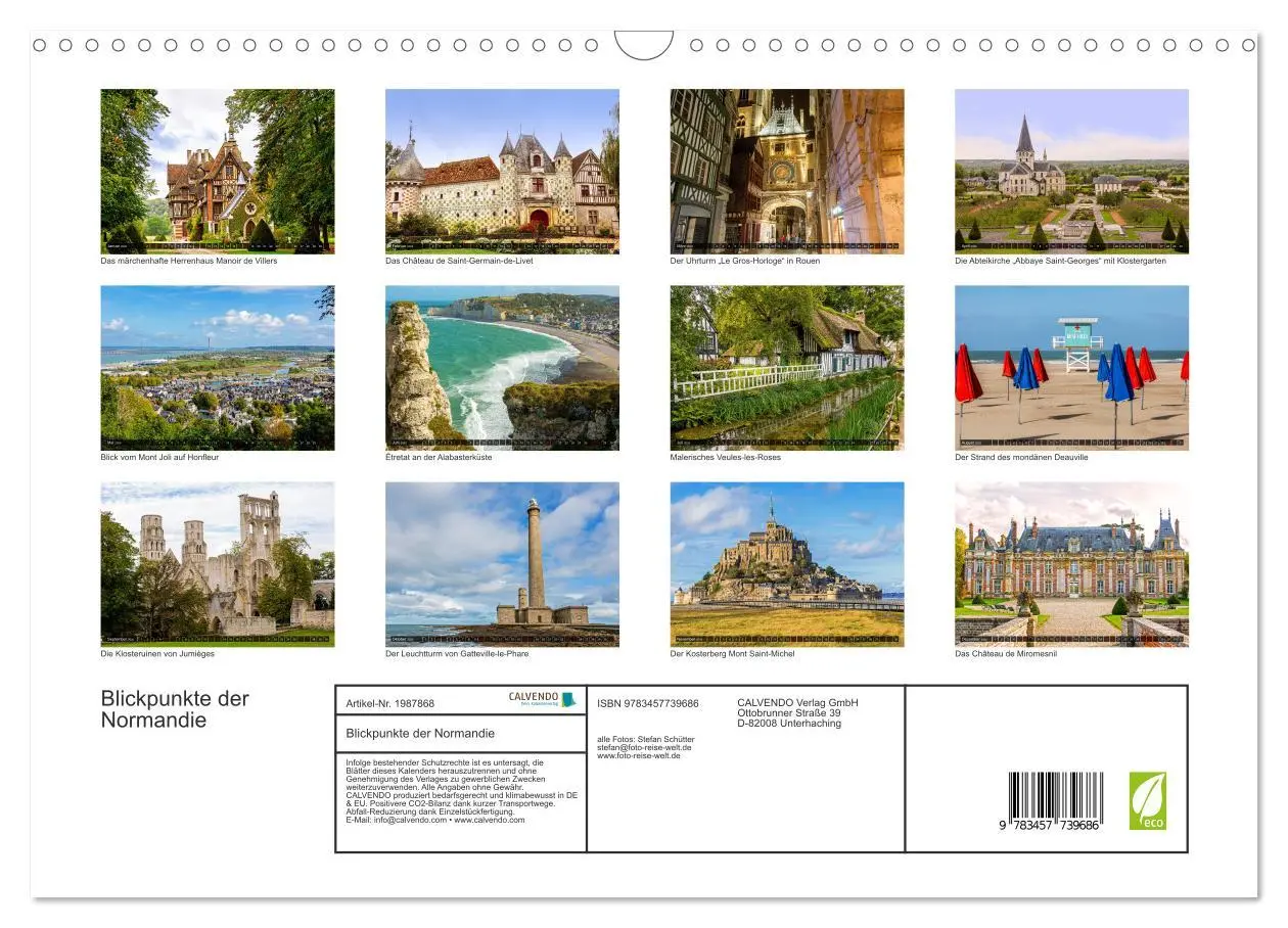 Bild: 9783457739686 | Blickpunkte der Normandie (Wandkalender 2026 DIN A3 quer), CALVENDO...