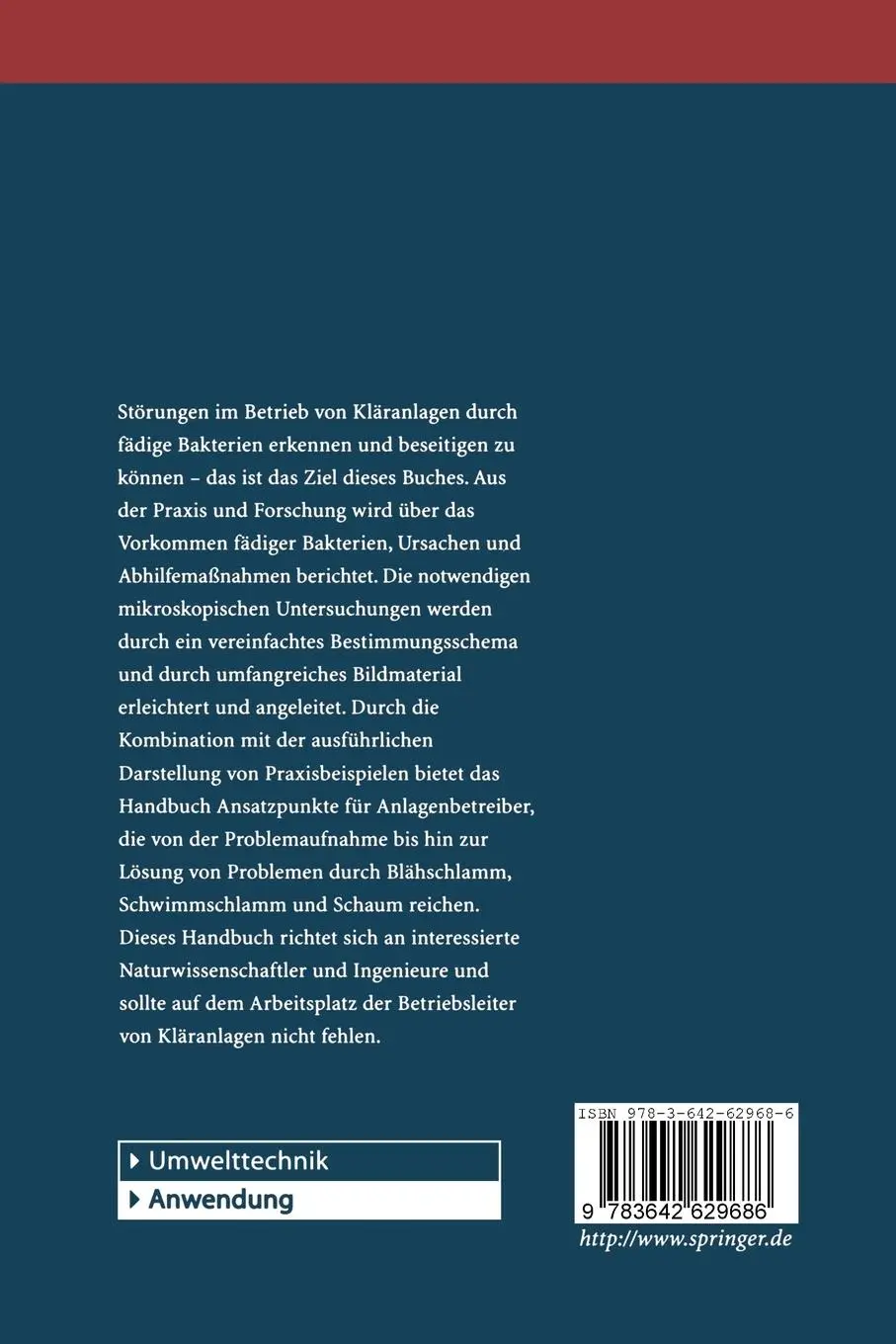 Rückseite: 9783642629686 | Betriebsprobleme auf Kläranlagen durch Blähschlamm, Schwimmschlamm,...