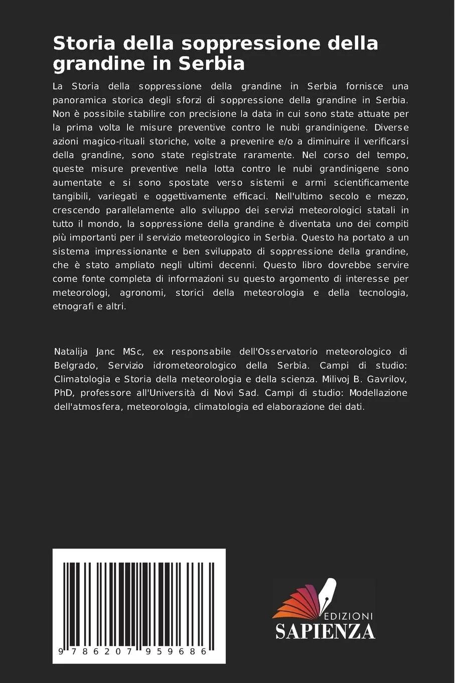 Rückseite: 9786207959686 | Storia della soppressione della grandine in Serbia | Janc (u. a.)
