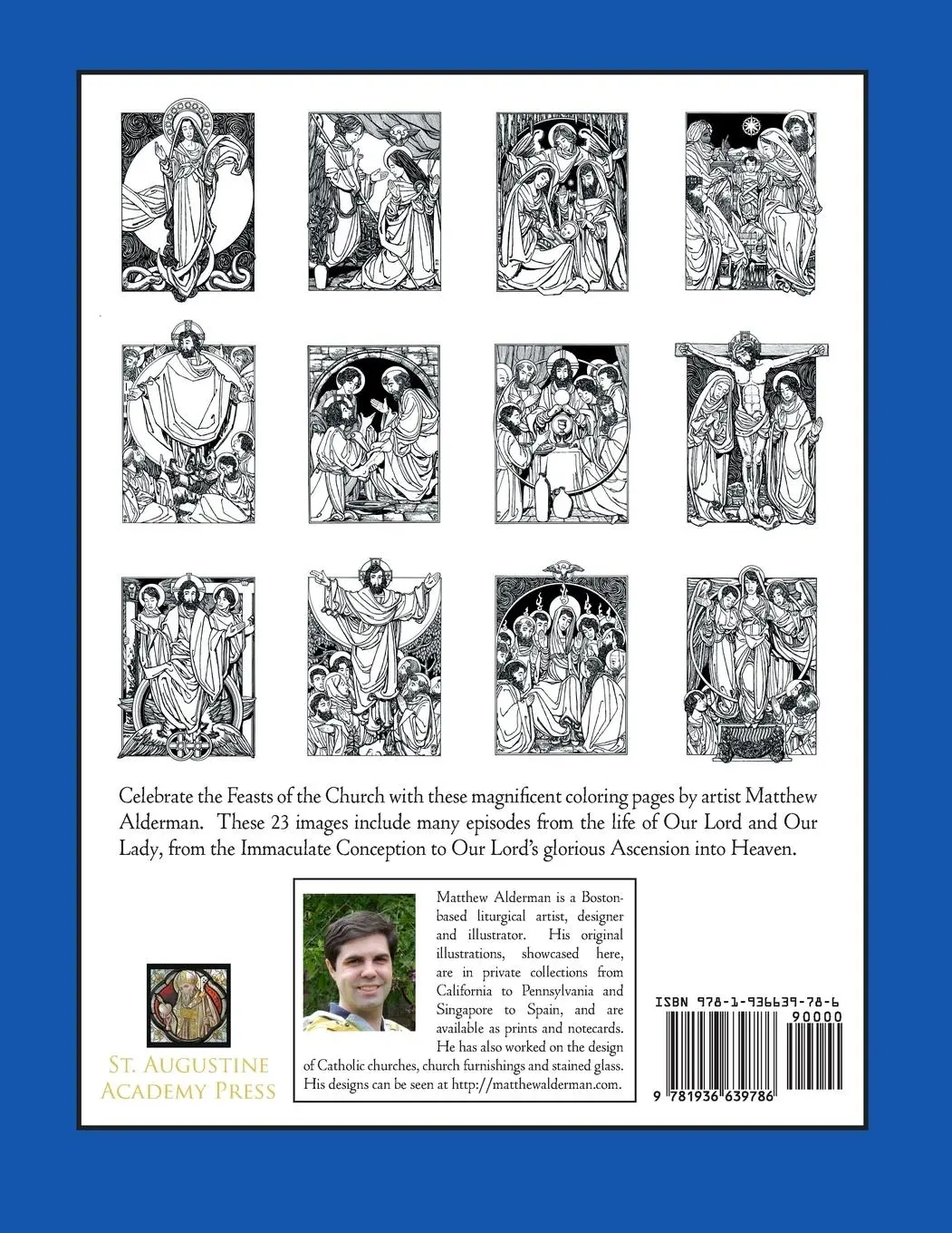 Rückseite: 9781936639786 | Feasts of Our Lord and Our Lady Coloring Book | Matthew Alderman