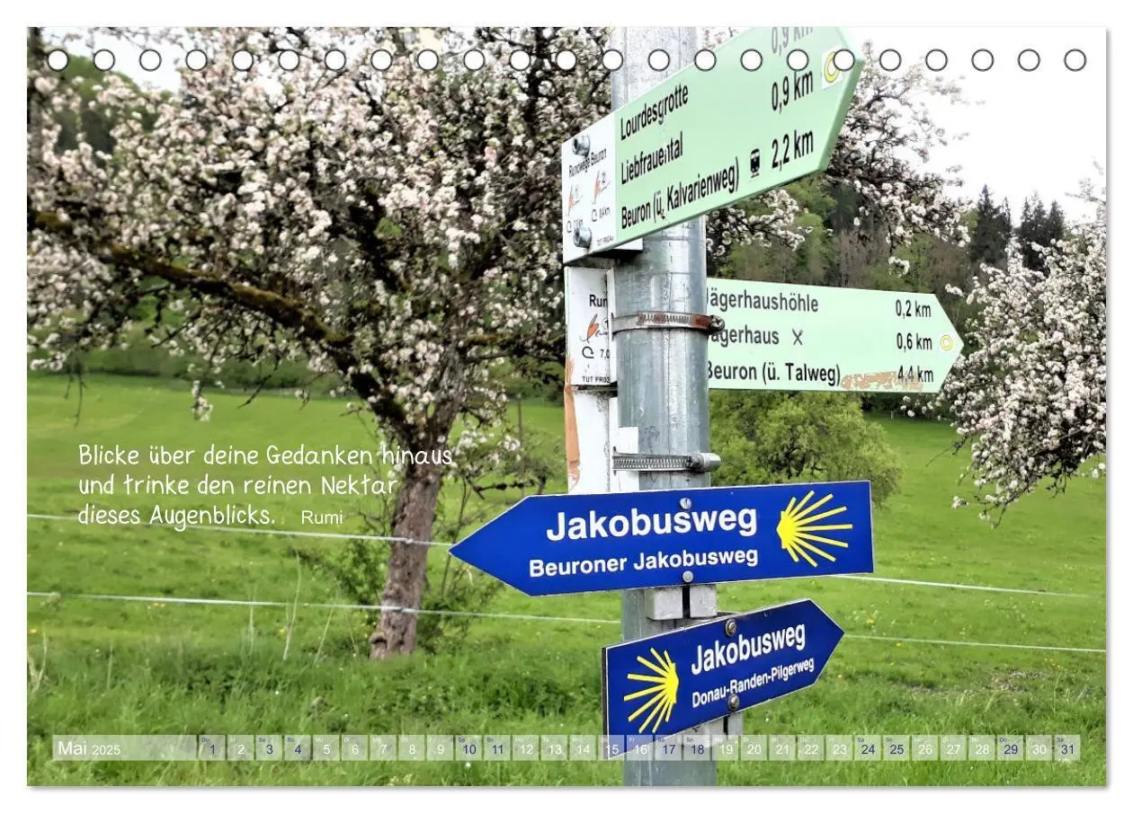 Bild: 9783435019786 | Beuroner Jakobsweg (Tischkalender 2025 DIN A5 quer), CALVENDO...