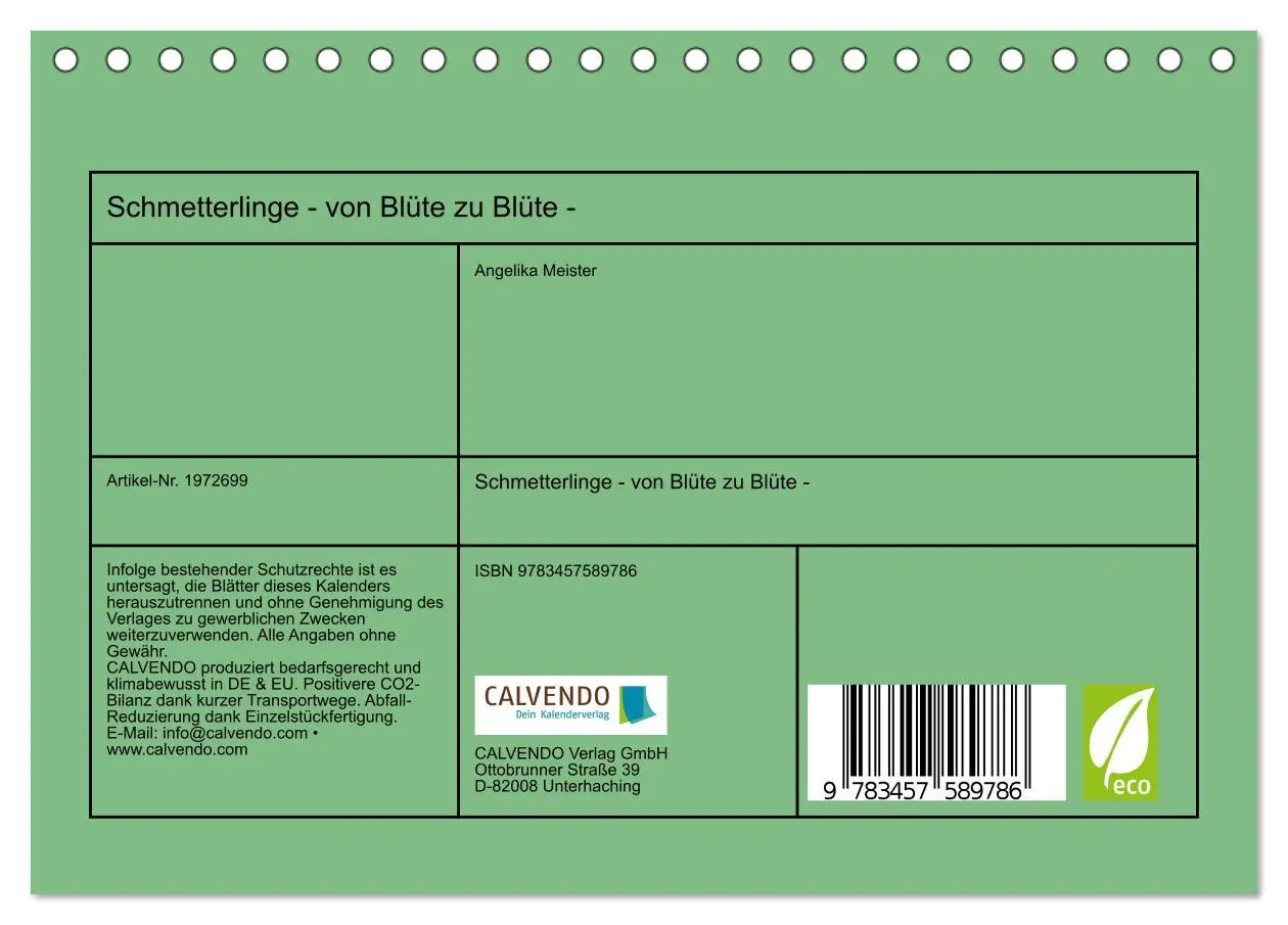 Bild: 9783457589786 | Schmetterlinge - von Blüte zu Blüte - (Tischkalender 2026 DIN A5...