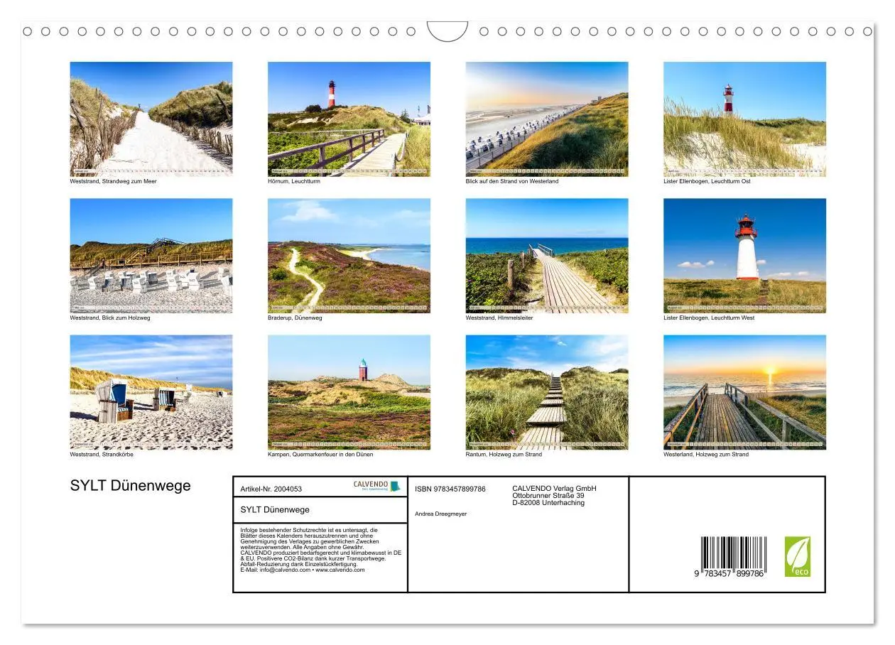 Bild: 9783457899786 | SYLT Dünenwege (Wandkalender 2026 DIN A3 quer), CALVENDO...