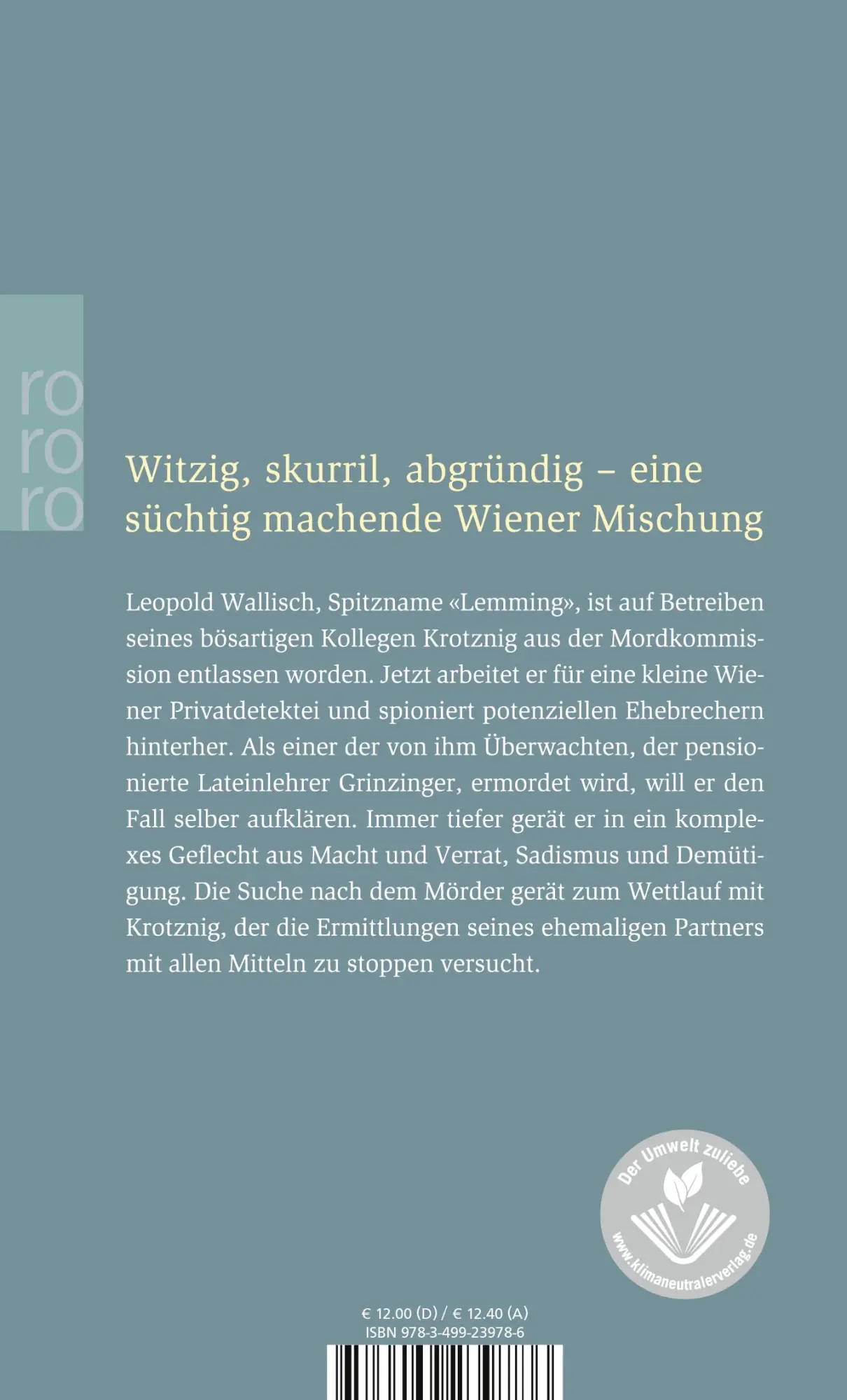 Rückseite: 9783499239786 | Der Fall des Lemming | Stefan Slupetzky | Taschenbuch | 254 S. | 2005