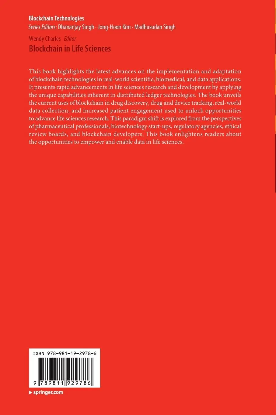 Rückseite: 9789811929786 | Blockchain in Life Sciences | Wendy Charles | Taschenbuch | xxvii