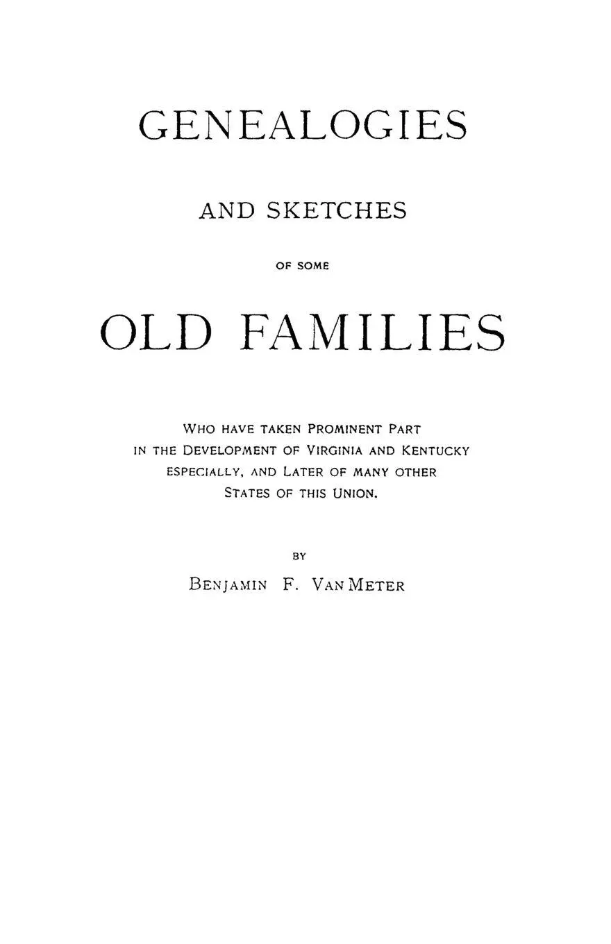 Cover: 9780806349886 | Genealogies and Sketches of Some Old Families Who Have Taken...