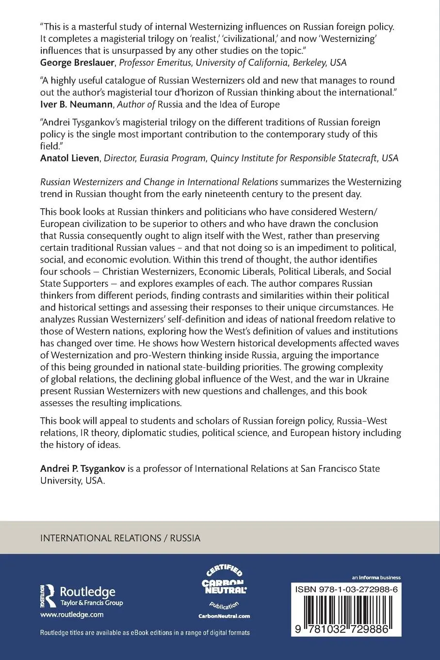 Rückseite: 9781032729886 | Russian Westernizers and Change in International Relations | Tsygankov