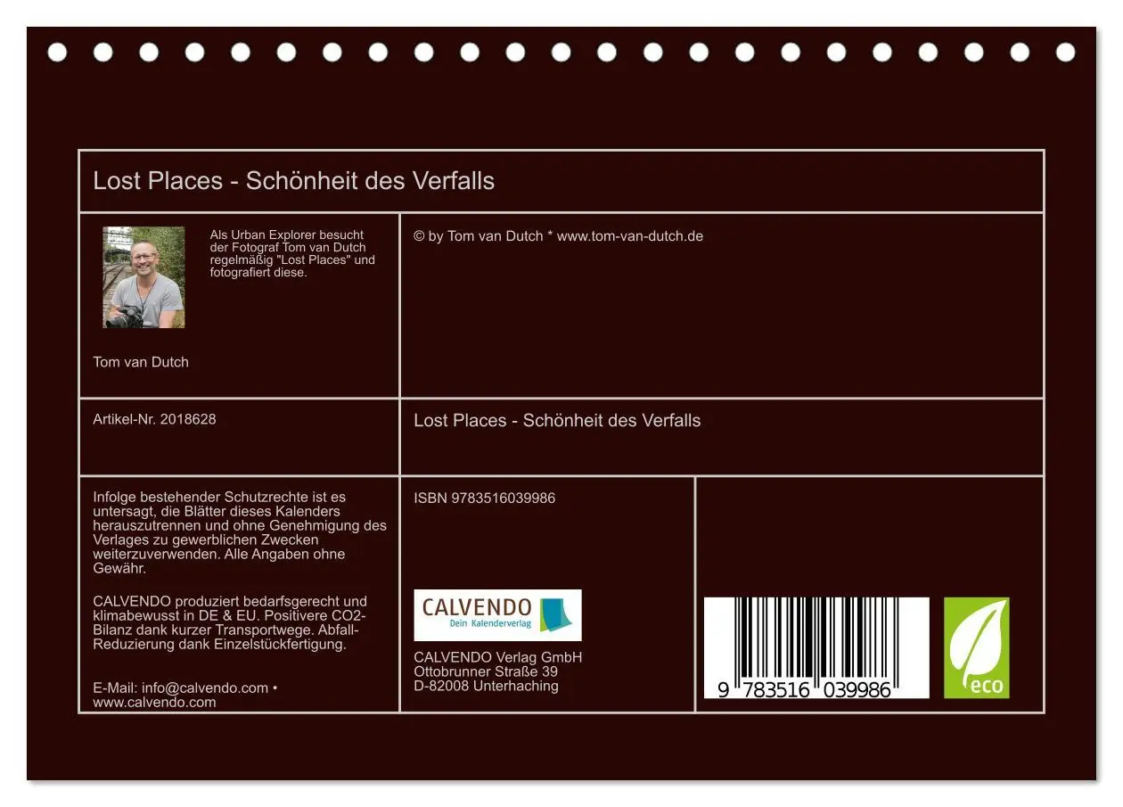 Bild: 9783516039986 | Lost Places - Schönheit des Verfalls (Tischkalender 2026 DIN A5...