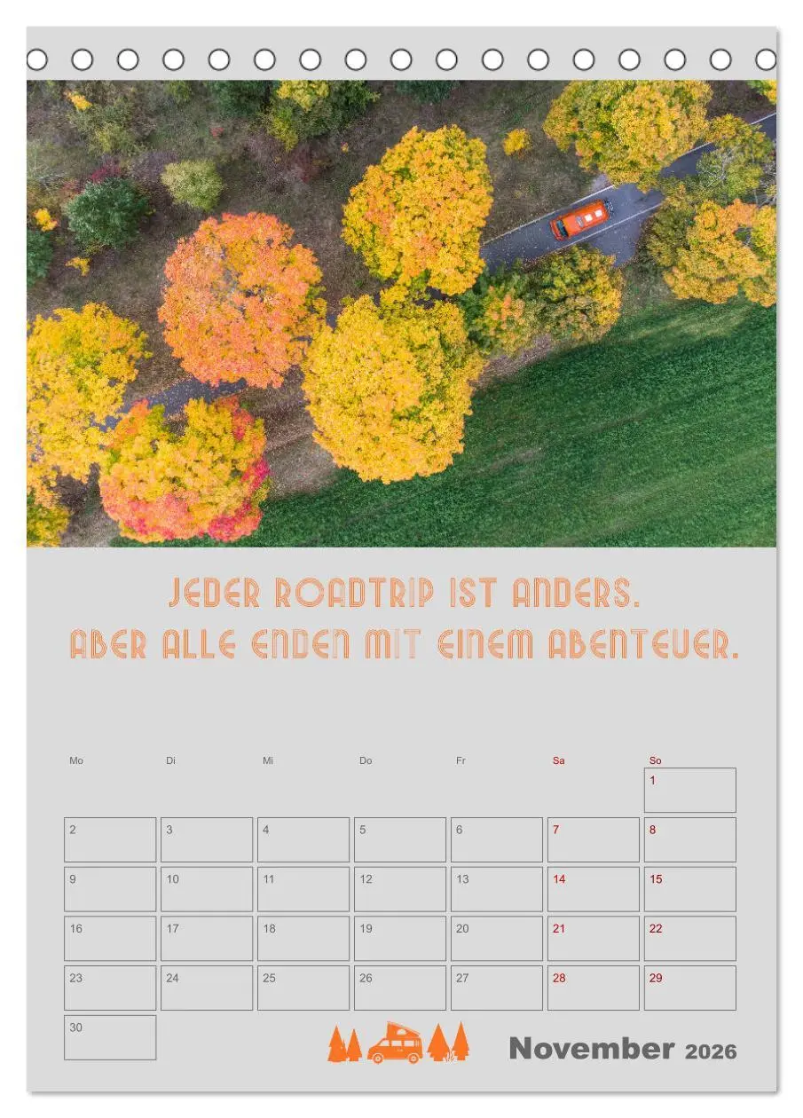 Bild: 9783516349986 | Roadtrips - Urlaub auf Rädern (Tischkalender 2026 DIN A5 hoch),...