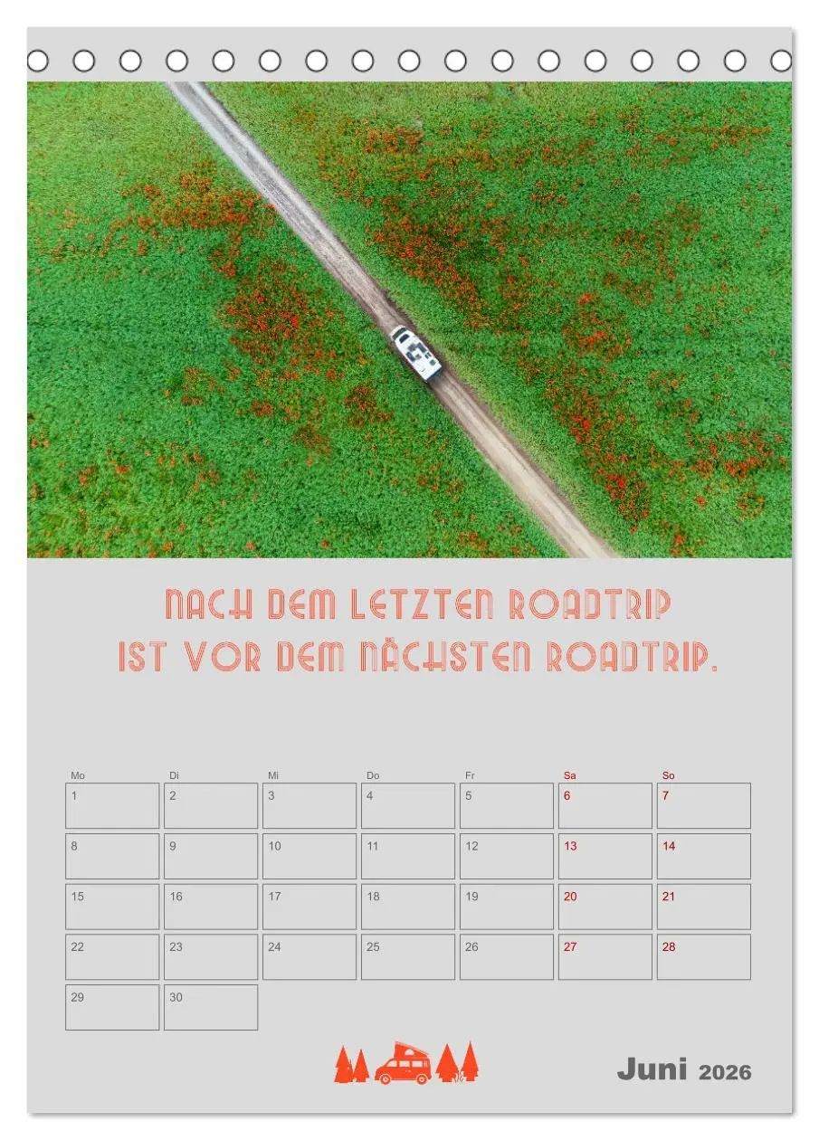 Bild: 9783516349986 | Roadtrips - Urlaub auf Rädern (Tischkalender 2026 DIN A5 hoch),...