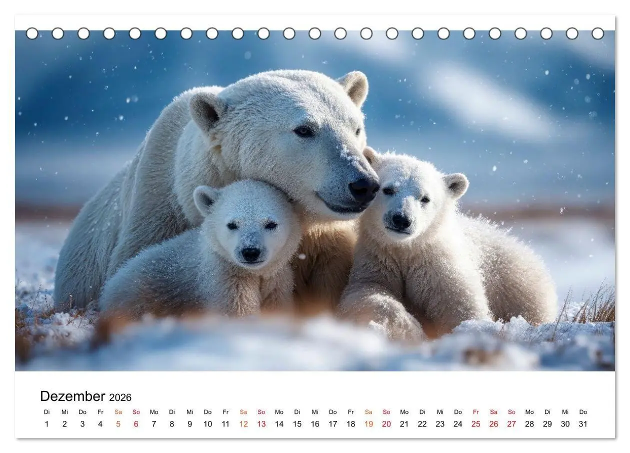 Bild: 9783516659986 | Eisbären - die Stimme der Wildnis (Tischkalender 2026 DIN A5 quer),...