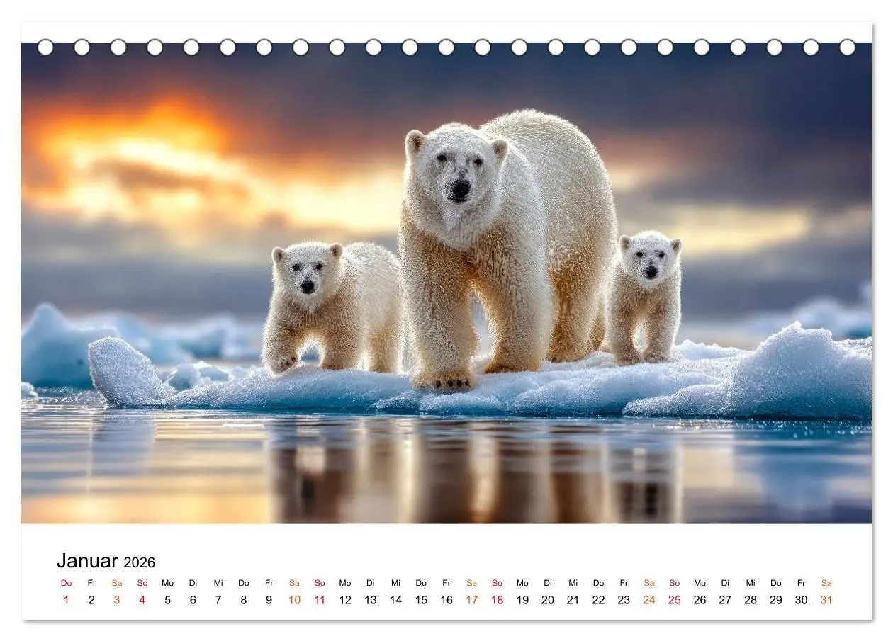 Bild: 9783516659986 | Eisbären - die Stimme der Wildnis (Tischkalender 2026 DIN A5 quer),...