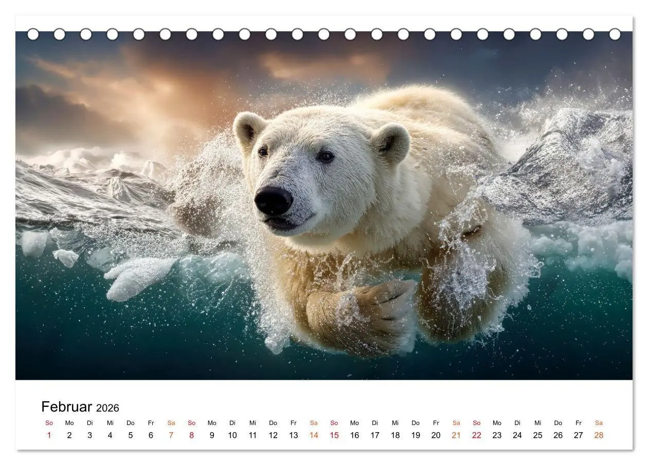 Bild: 9783516659986 | Eisbären - die Stimme der Wildnis (Tischkalender 2026 DIN A5 quer),...