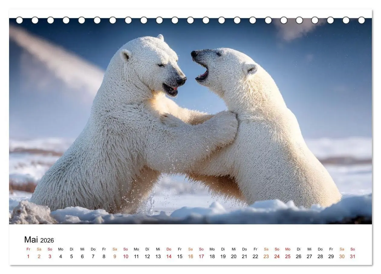 Bild: 9783516659986 | Eisbären - die Stimme der Wildnis (Tischkalender 2026 DIN A5 quer),...