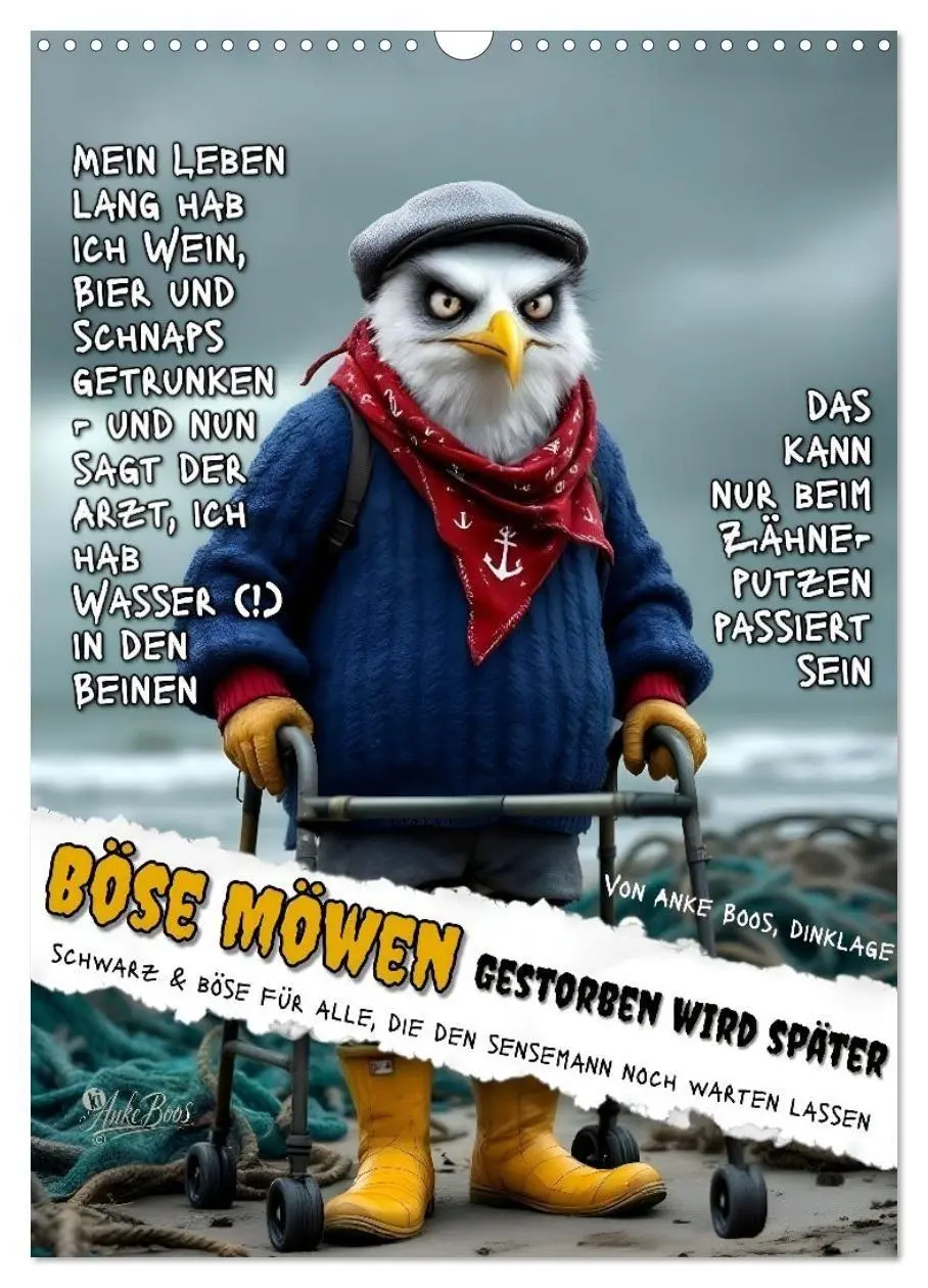 Cover: 9783594259986 | Böse Möwen - gestorben wird später (Wandkalender 2027 DIN A3 hoch),...