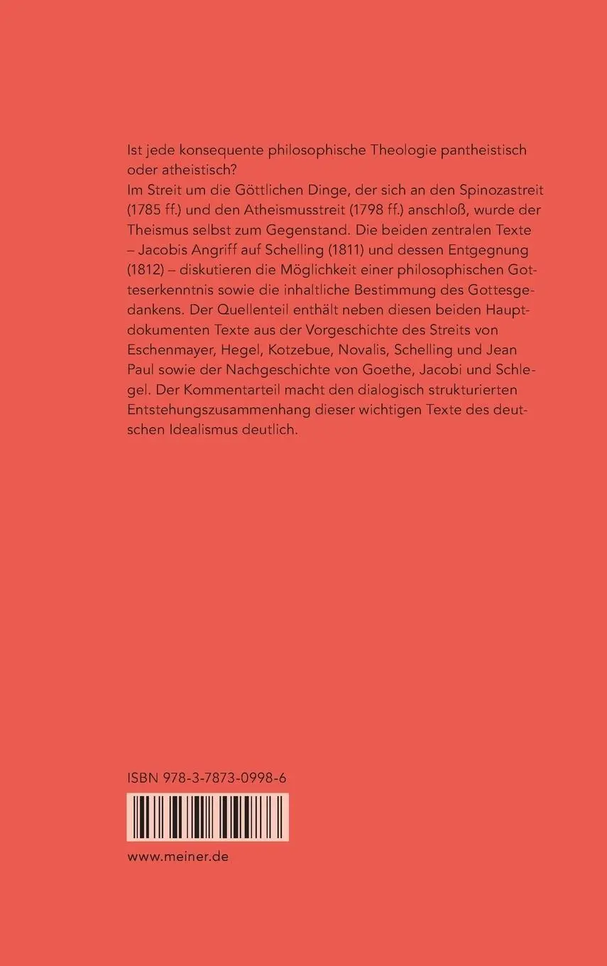 Rückseite: 9783787309986 | Religionsphilosophie und spekulative Theologie /...