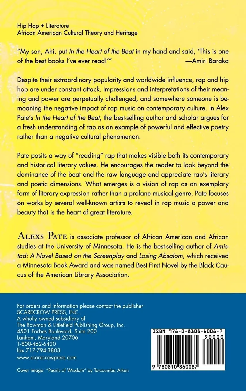 Rückseite: 9780810860087 | In the Heart of the Beat | The Poetry of Rap | Alexs Pate | Buch