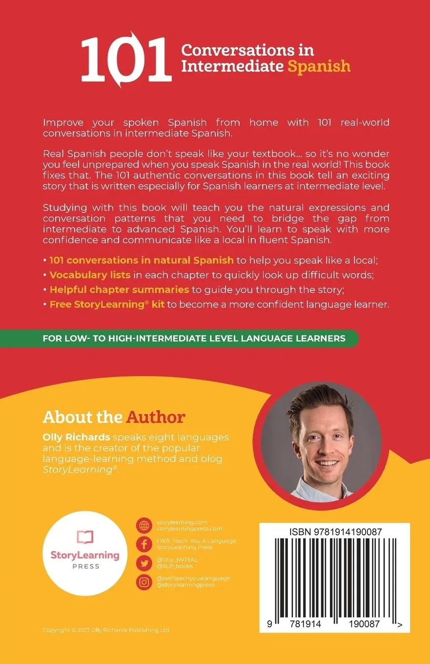 Rückseite: 9781914190087 | 101 Conversations in Intermediate Spanish | Olly Richards | Buch