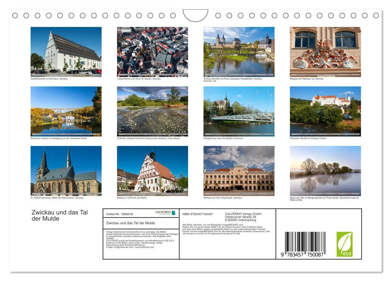 Bild: 9783457750087 | Zwickau und das Tal der Mulde (Wandkalender 2026 DIN A4 quer),...