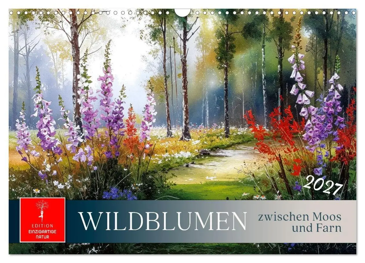 Cover: 9783516770087 | Wildblumen zwischen Moos und Farn (Wandkalender 2027 DIN A3 quer),...