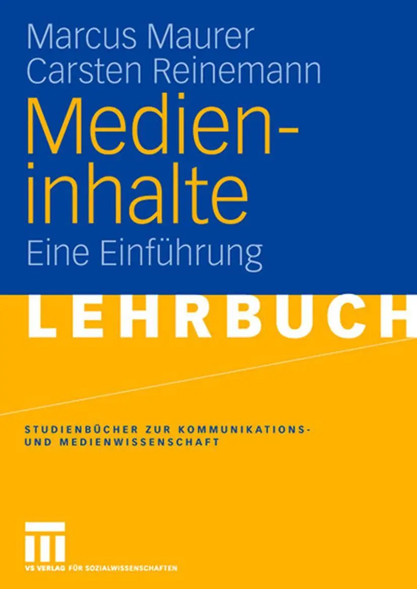Cover: 9783531140087 | Medieninhalte | Eine Einführung | Marcus Maurer (u. a.) | Taschenbuch