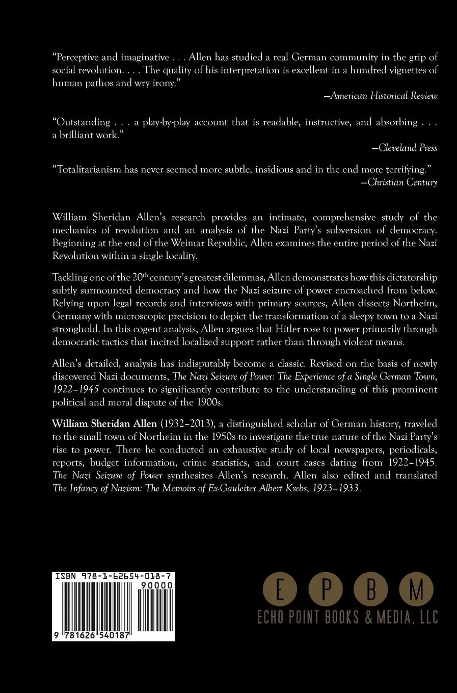 Rückseite: 9781626540187 | The Nazi Seizure of Power | William Sheridan Allen | Buch | Englisch