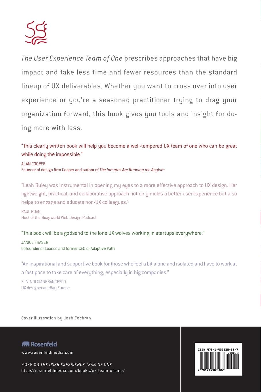 Rückseite: 9781933820187 | The User Experience Team of One | A Research and Design Survival Guide