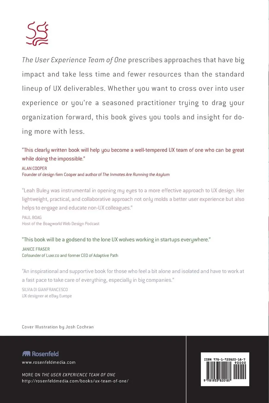 Rückseite: 9781933820187 | The User Experience Team of One | A Research and Design Survival Guide