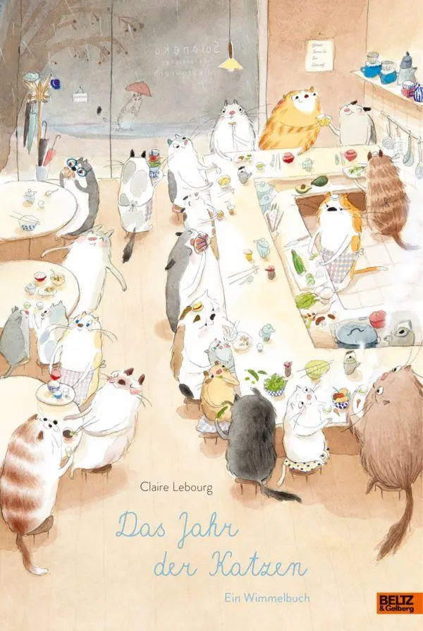 Cover: 9783407790187 | Das Jahr der Katzen. Ein Wimmelbuch | Vierfarbiges Bilderbuch | Buch