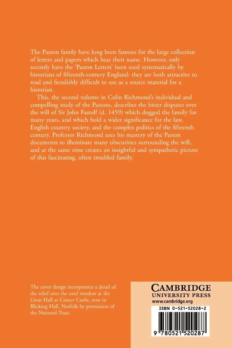 Rückseite: 9780521520287 | The Paston Family in the Fifteenth Century | Volume 2, Fastolf's Will