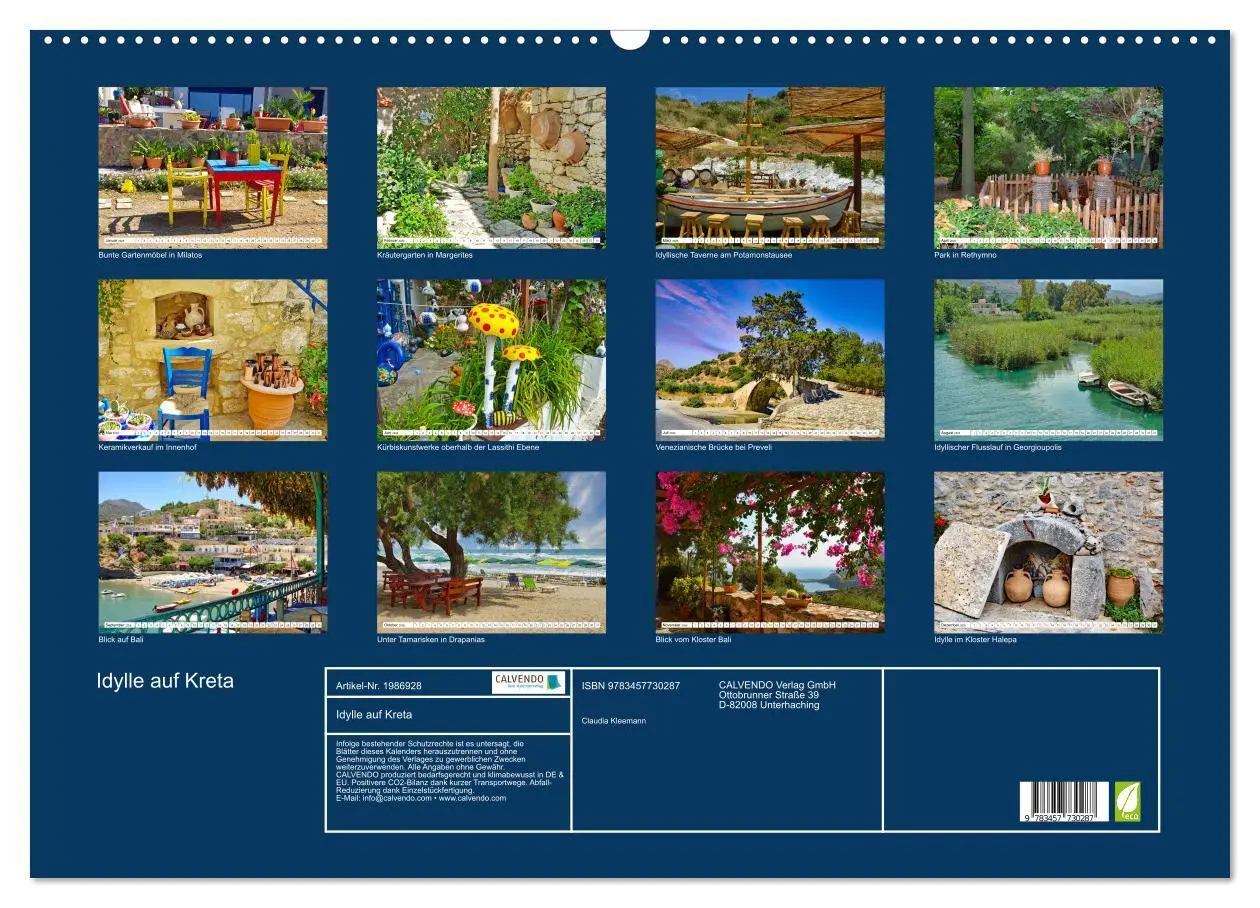 Bild: 9783457730287 | Idylle auf Kreta (Wandkalender 2026 DIN A2 quer), CALVENDO...