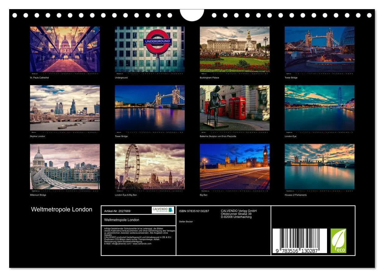 Bild: 9783516130287 | Weltmetropole London (Wandkalender 2026 DIN A4 quer), CALVENDO...