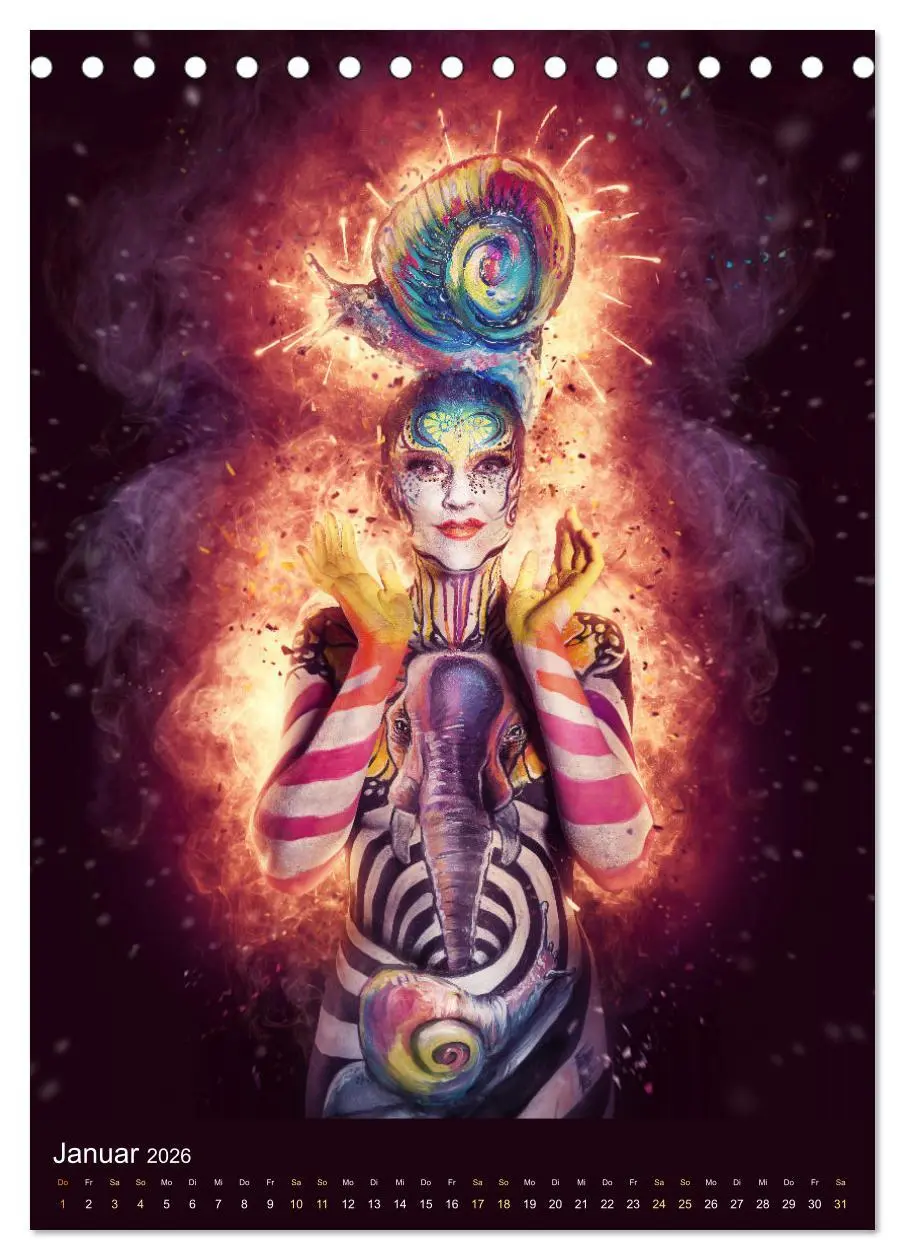Bild: 9783516370287 | Bodypainting Adventures (Tischkalender 2026 DIN A5 hoch), CALVENDO...