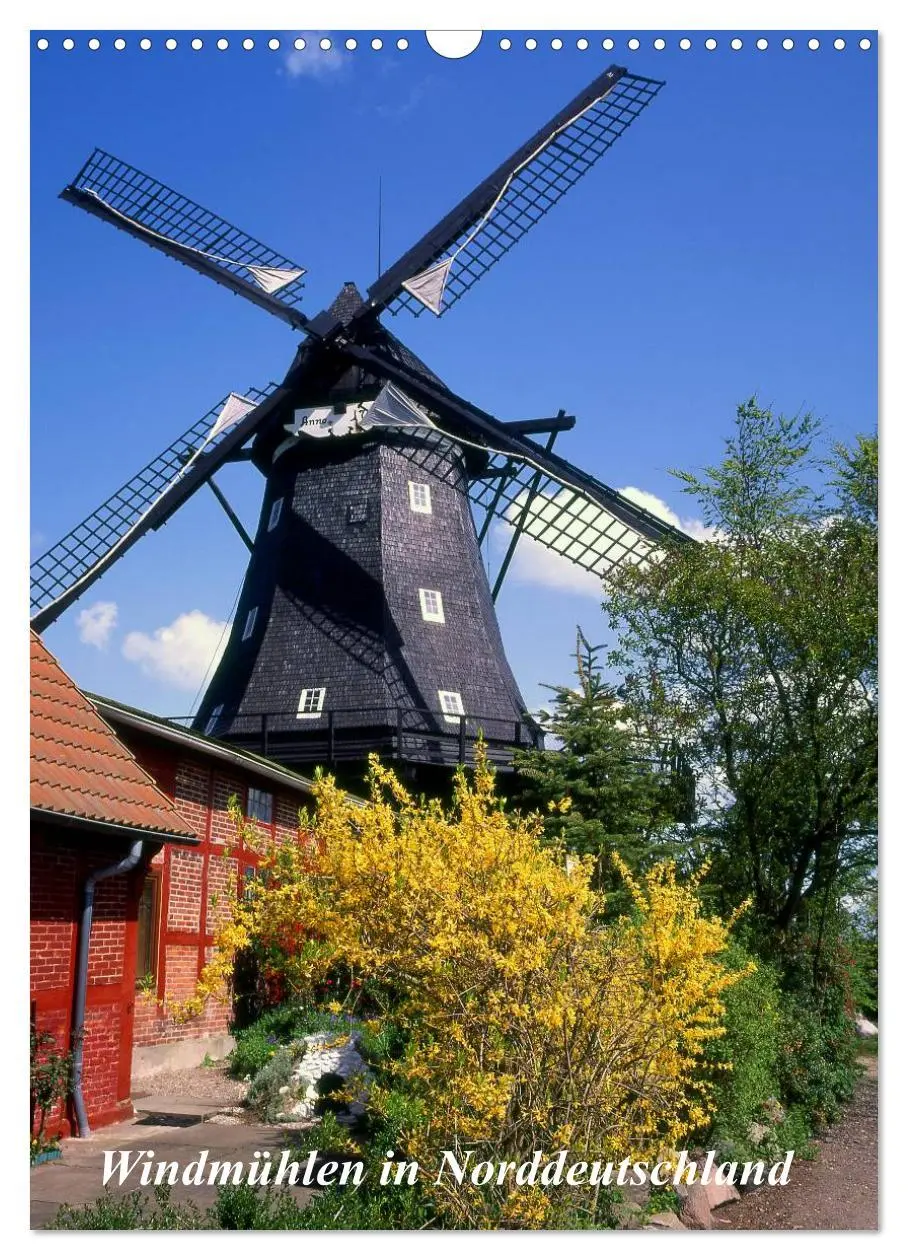 Cover: 9783516440287 | Windmühlen in Norddeutschland (Wandkalender 2026 DIN A3 hoch),...