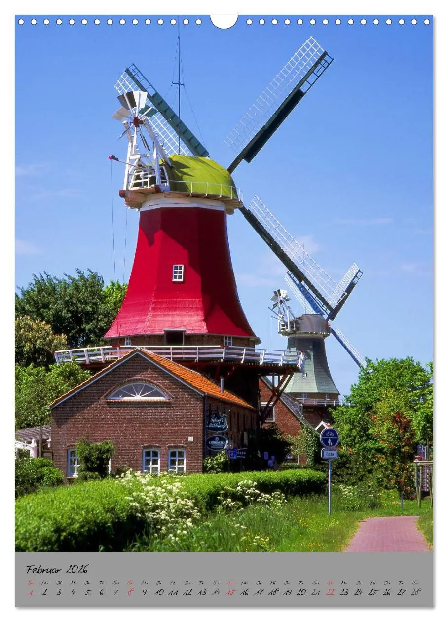 Bild: 9783516440287 | Windmühlen in Norddeutschland (Wandkalender 2026 DIN A3 hoch),...