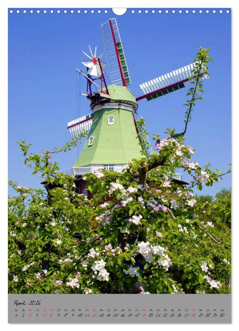 Bild: 9783516440287 | Windmühlen in Norddeutschland (Wandkalender 2026 DIN A3 hoch),...