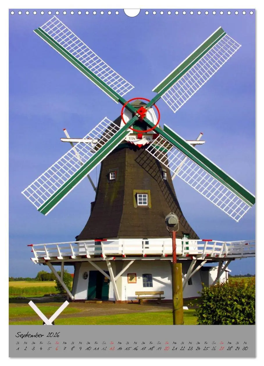 Bild: 9783516440287 | Windmühlen in Norddeutschland (Wandkalender 2026 DIN A3 hoch),...