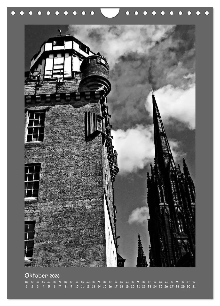 Bild: 9783516680287 | Edinburgh in schwarzweiß (Wandkalender 2026 DIN A4 hoch), CALVENDO...