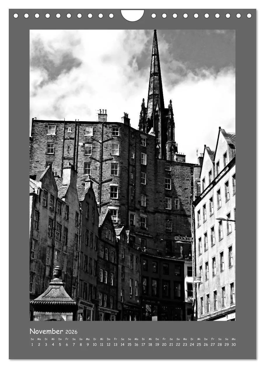 Bild: 9783516680287 | Edinburgh in schwarzweiß (Wandkalender 2026 DIN A4 hoch), CALVENDO...