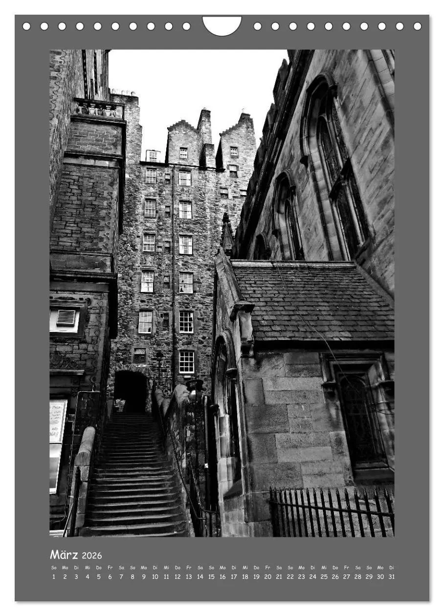 Bild: 9783516680287 | Edinburgh in schwarzweiß (Wandkalender 2026 DIN A4 hoch), CALVENDO...