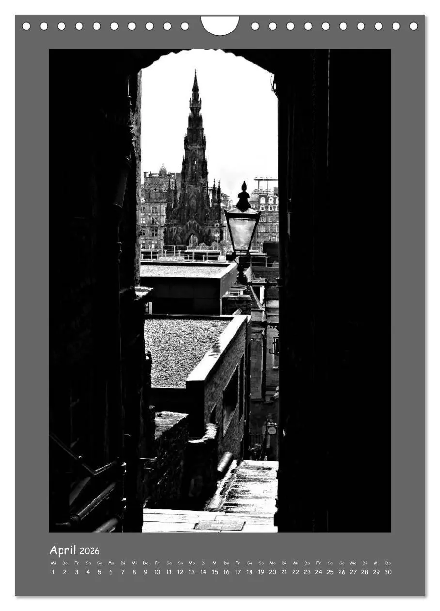 Bild: 9783516680287 | Edinburgh in schwarzweiß (Wandkalender 2026 DIN A4 hoch), CALVENDO...