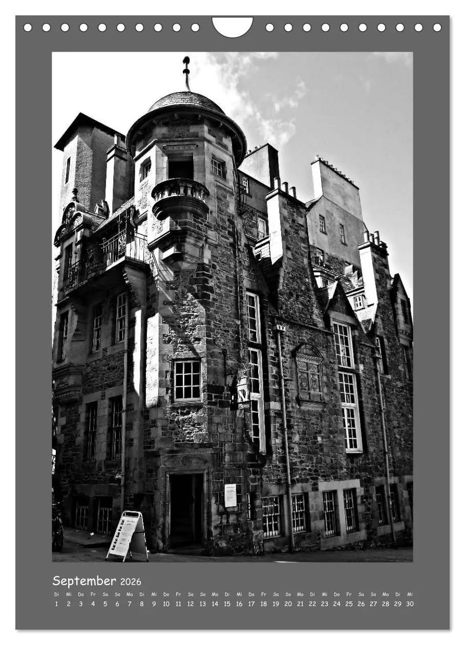Bild: 9783516680287 | Edinburgh in schwarzweiß (Wandkalender 2026 DIN A4 hoch), CALVENDO...