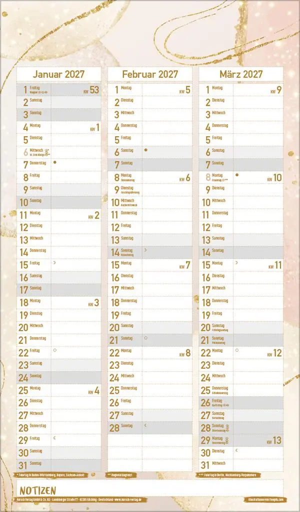 Bild: 9783731890287 | Familienplaner Metallic Glam 2026 | Verlag Korsch | Kalender | 14 S.