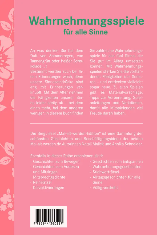 Bild: 9783944360287 | Wahrnehmungsspiele für alle Sinne | Mal-alt-werden-Edition Band 10