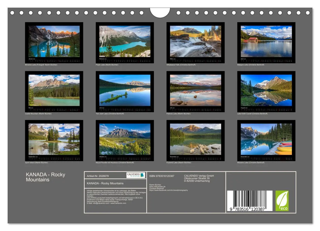 Bild: 9783516120387 | KANADA - Rocky Mountains (Wandkalender 2026 DIN A4 quer), CALVENDO...
