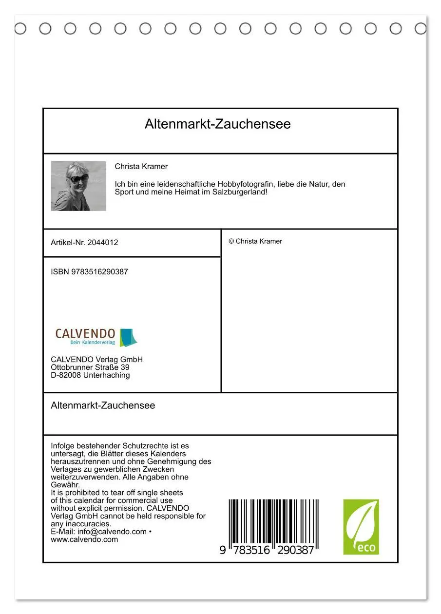 Bild: 9783516290387 | Altenmarkt-Zauchensee (Tischkalender 2026 DIN A5 hoch), CALVENDO...