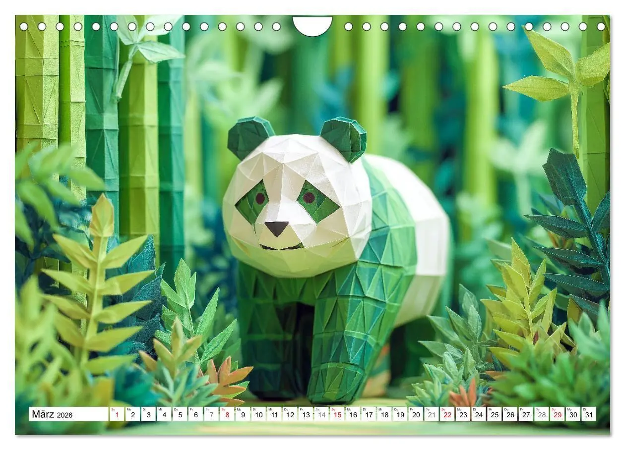 Bild: 9783516670387 | Origami Zoo - Bunter Tierkalender für Kinder und Familien...
