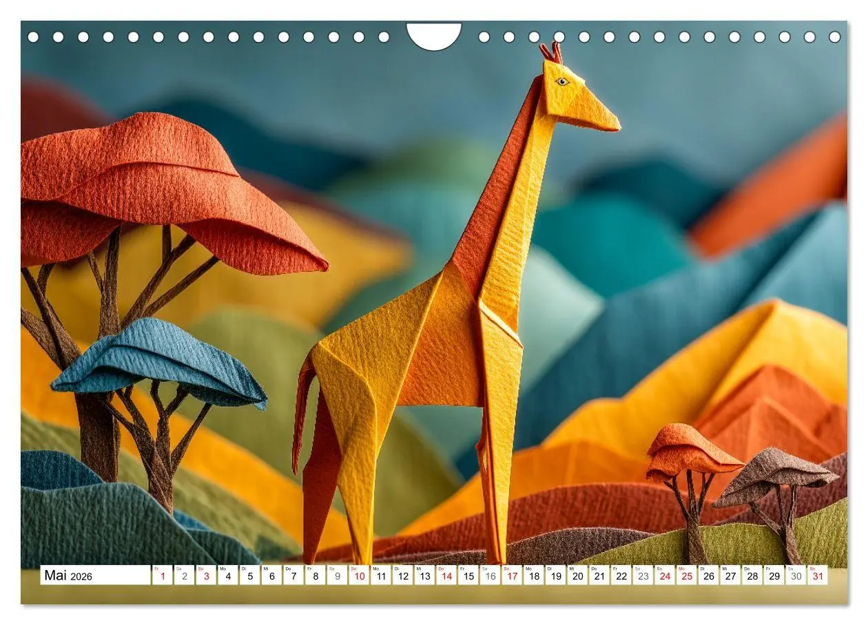 Bild: 9783516670387 | Origami Zoo - Bunter Tierkalender für Kinder und Familien...